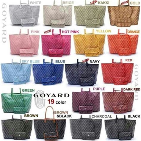 goyard new colors|goyard tote bag colors.